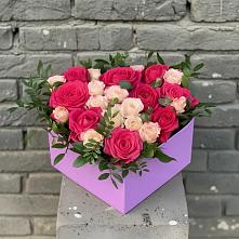 Цветочная композиция из Розы в коробке в Игумново