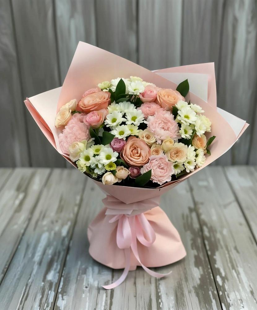 Букет цветов из: Гвоздики, Розы и Хризантемы в Игумново