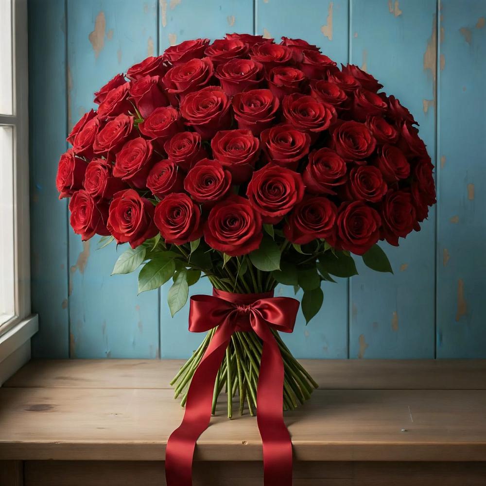 Букет Красные розы Блэк Меджик в Игумново