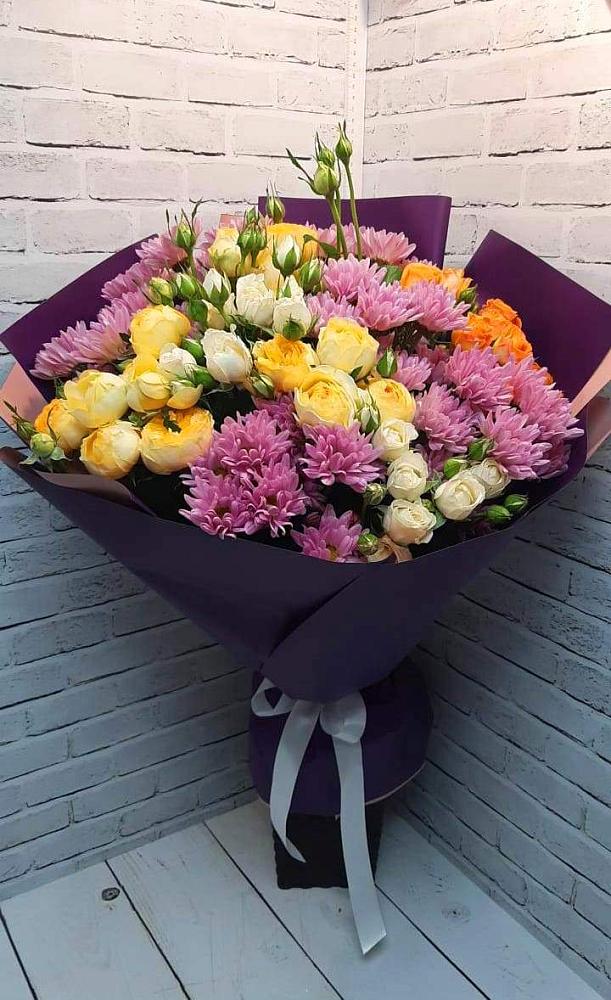 Букет цветов из: Хризантемы и Розы в Игумново