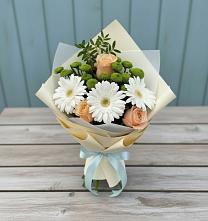 Букет цветов из:  Герберы, Розы и Хризантемы #REPLACE_PRED# Игумново