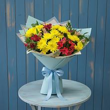 Букет цветов из:  Альстромерии и Хризантемы в Игумново